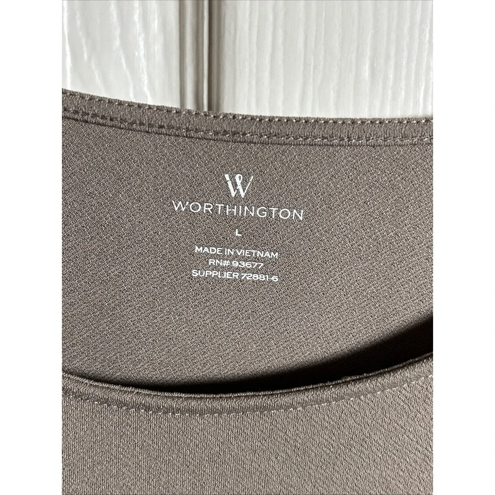 Worthington Tan One Shoulder Polyester Pullover‎ Top Women's Size Large
